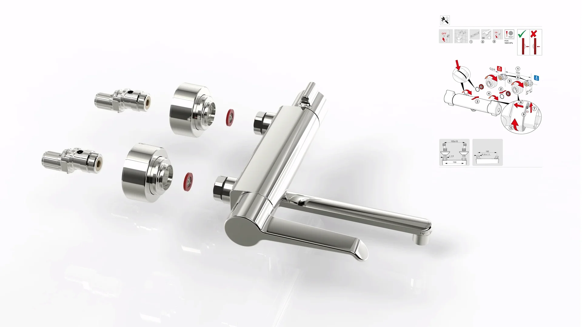 Clinica Care Thermostatic faucet - Installation